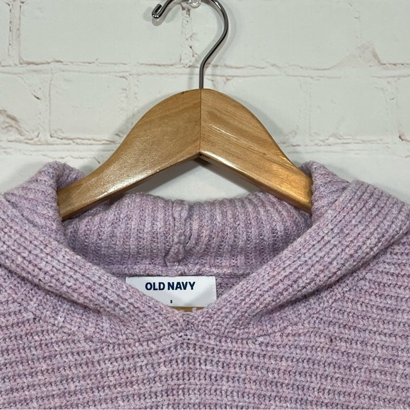 Old Navy Sweater Womens Small Medium Purple Ribbed 3/4 Sleeve Hoodie Sweater - Picture 4 of 12